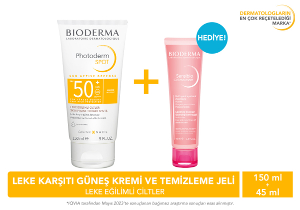 Photoderm SPOT SPF50+ Leke Karşıtı Güneş Kremi & Sensibio Temizleme Jeli 45 ML