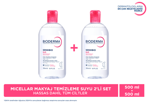 Sensibio H2O Micellar Makyaj Temizleme Suyu 2'li Set Tüm Ciltler 500 ml