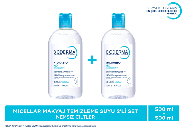 Hydrabio H2O Micellar Makyaj Temizleme Suyu 2'li Set Yüz ve Göz Çevresi 500 ml 