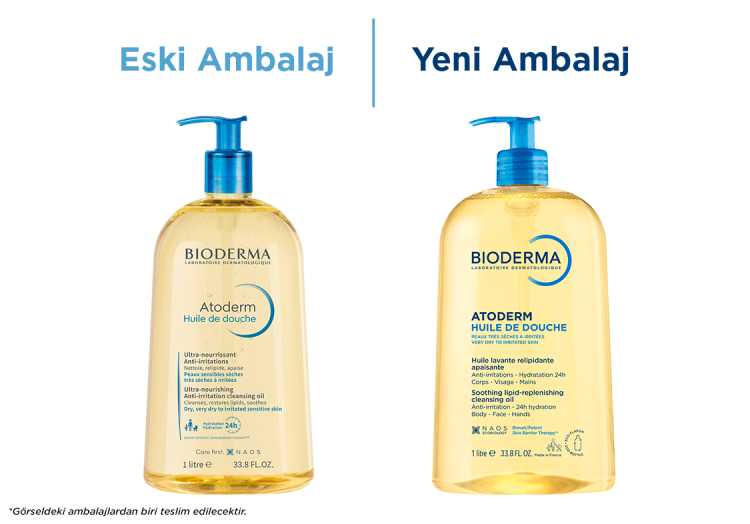 Atoderm Kuru Ciltler Nemlendirici Besleyici Duş Yağı Bebek Çocuk Yetişkin 1 Lt