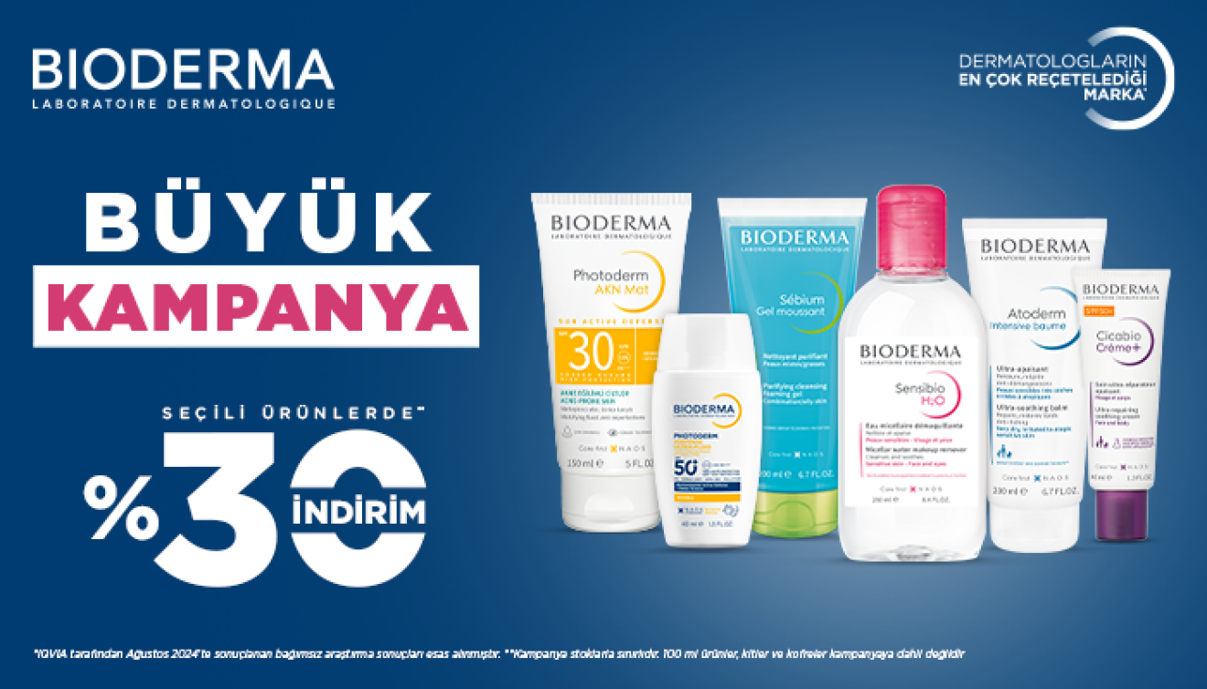 Bioderma Ürünlerinde %30'a Varan İndirim Kampanyası