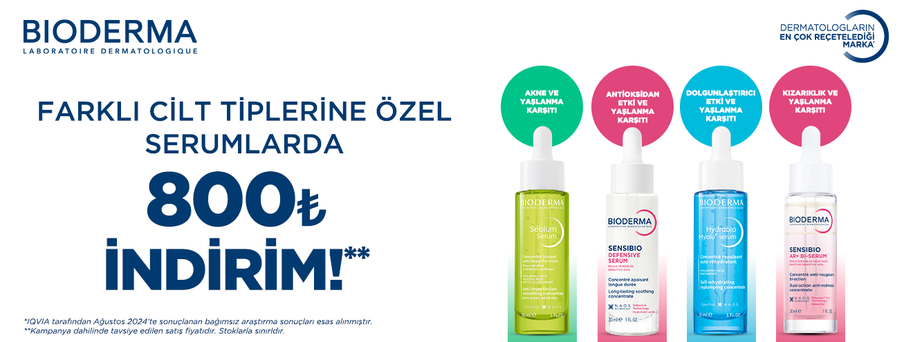 Bioderma Serumlarda 800 TL indirim