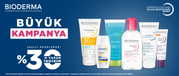 Bioderma Ürünlerinde %30'a Varan İndirim Kampanyası