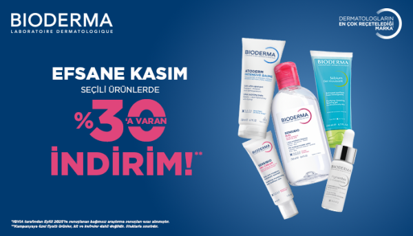 Bioderma Seçili Ürünlerde %30'a Varan İndirim