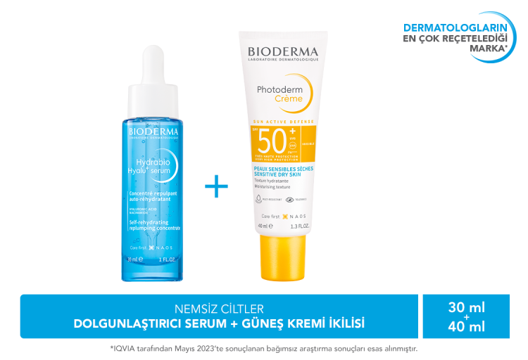 Photoderm Cream SPF50+ & Hydrabio Hyalu+ Dolgunlaştırıcı Serum ve Güneş Kremi İkilisi